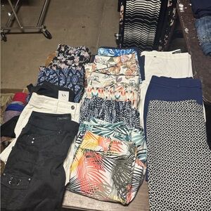 White House Black Market Navy and Black/White Pattern Bermuda Shorts